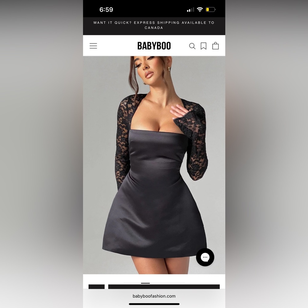 Chic Black Satin Lace Dress